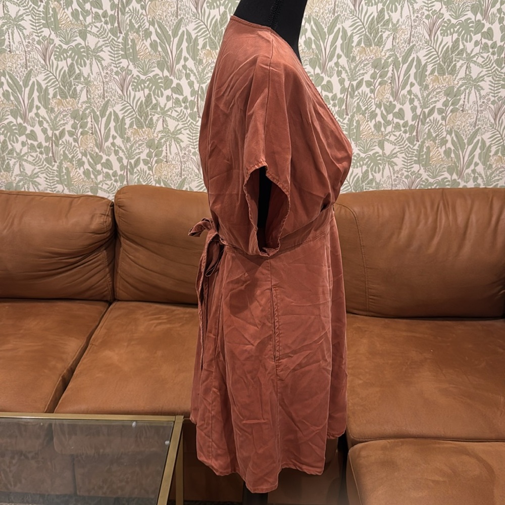Quince Rust Button-Front Mini Dress Size Small | Fall Cottagecore Style - Picture 7 of 10